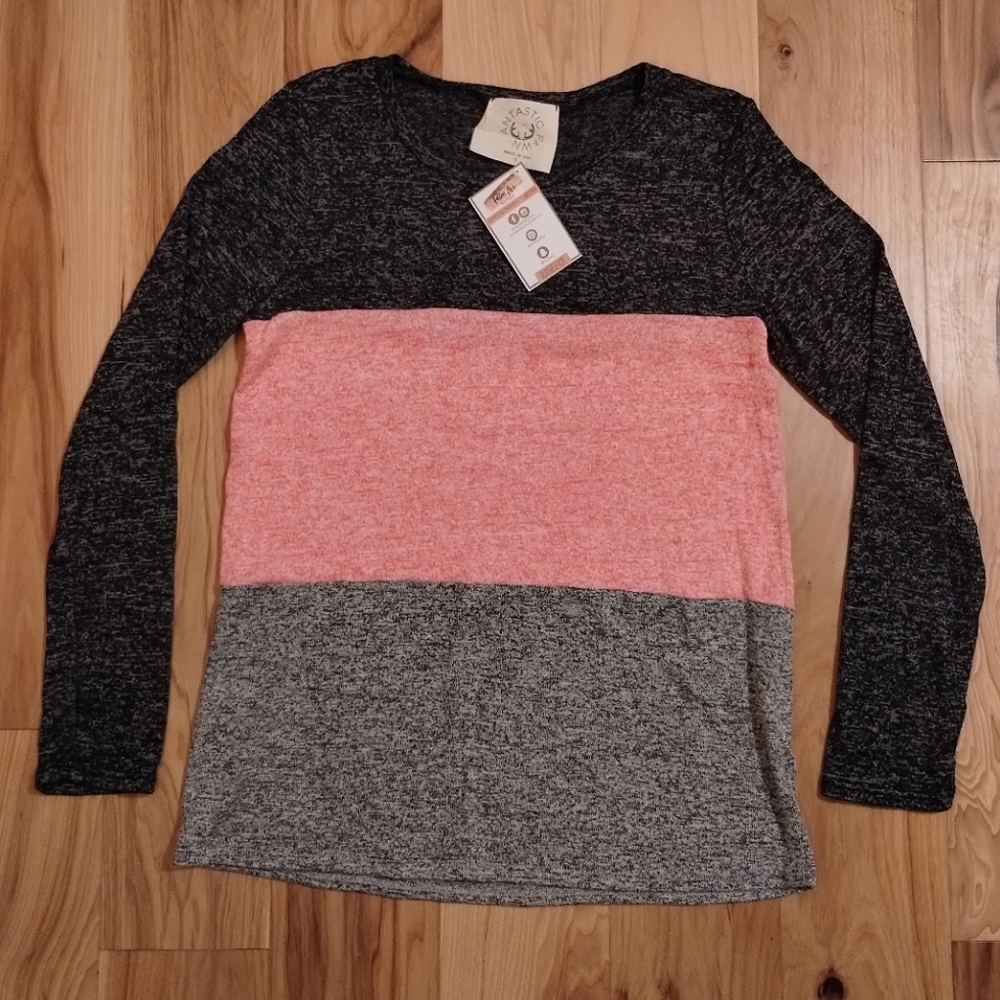 🎉 4 for $25 🎉 NWT Color Block Striped Long Sleeve Women's Top Size Small